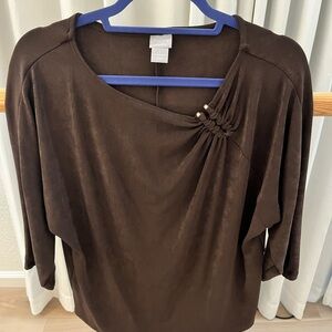 Chico's Elegant Dark Brown Blouse
